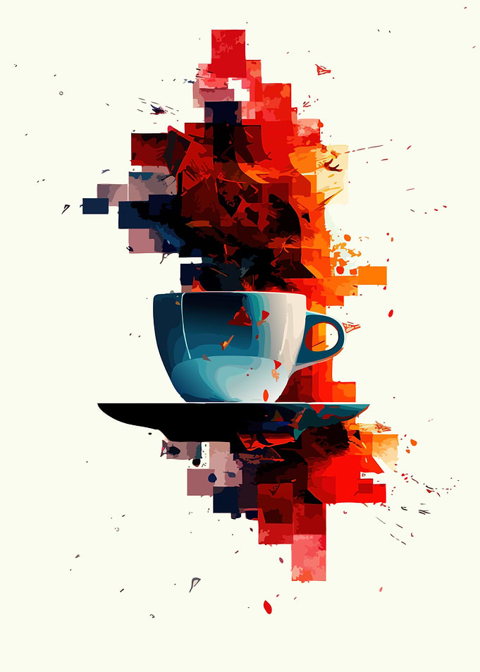 Abstract Coffee Cup Art