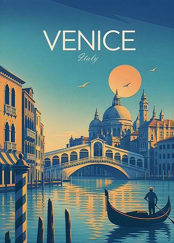 Vintage Venice Italy Travel Poster