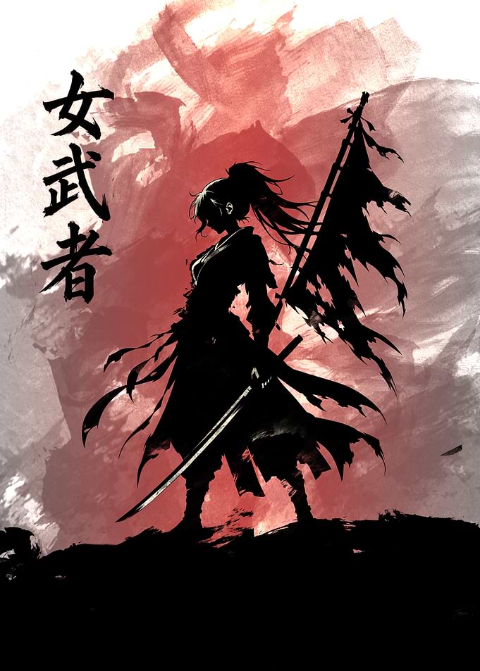 Onna-musha Samurai Warrior Silhouette