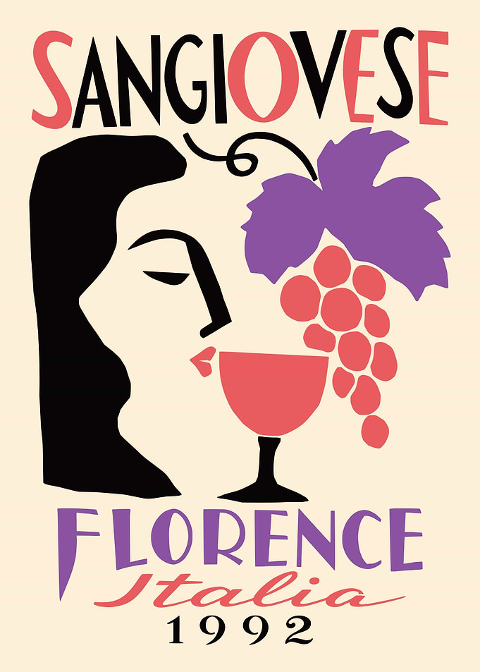 Vintage Sangiovese Wine Poster