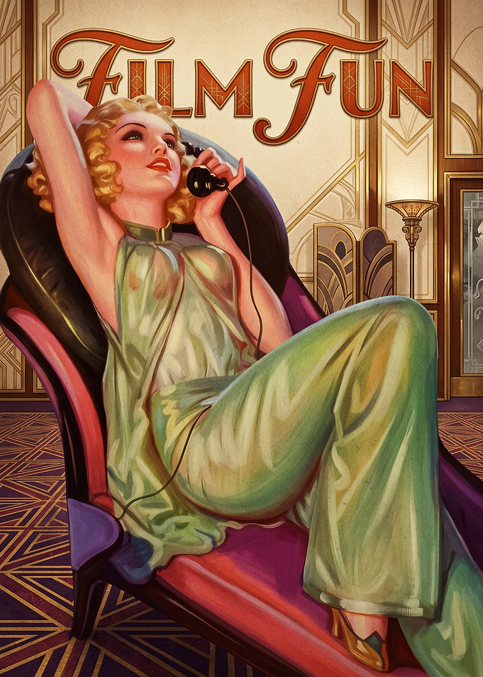 Vintage Film Fun Magazine Cover Art