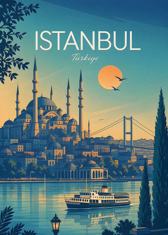 Vintage Travel Poster of Istanbul