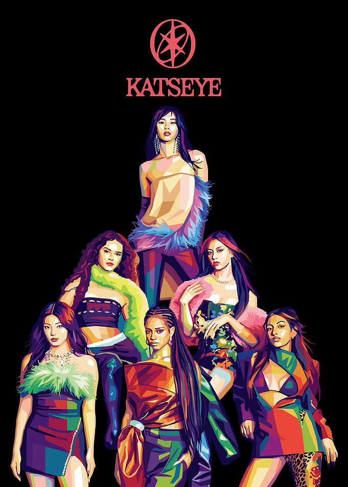 KATSEYE Pop Art Group Portrait