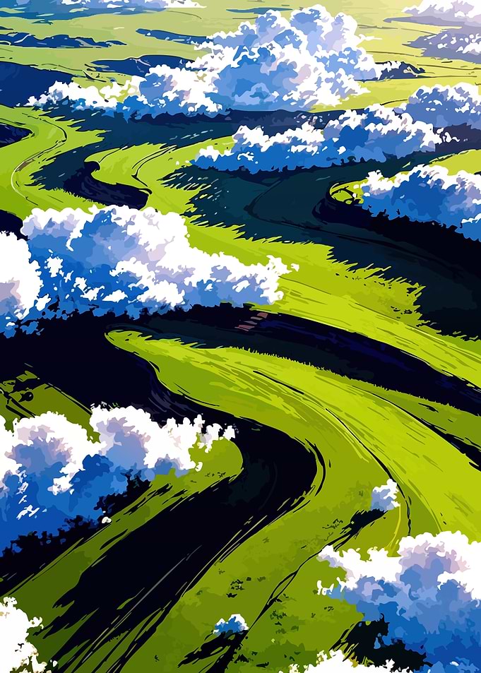Aerial View of Lush Green Landscape