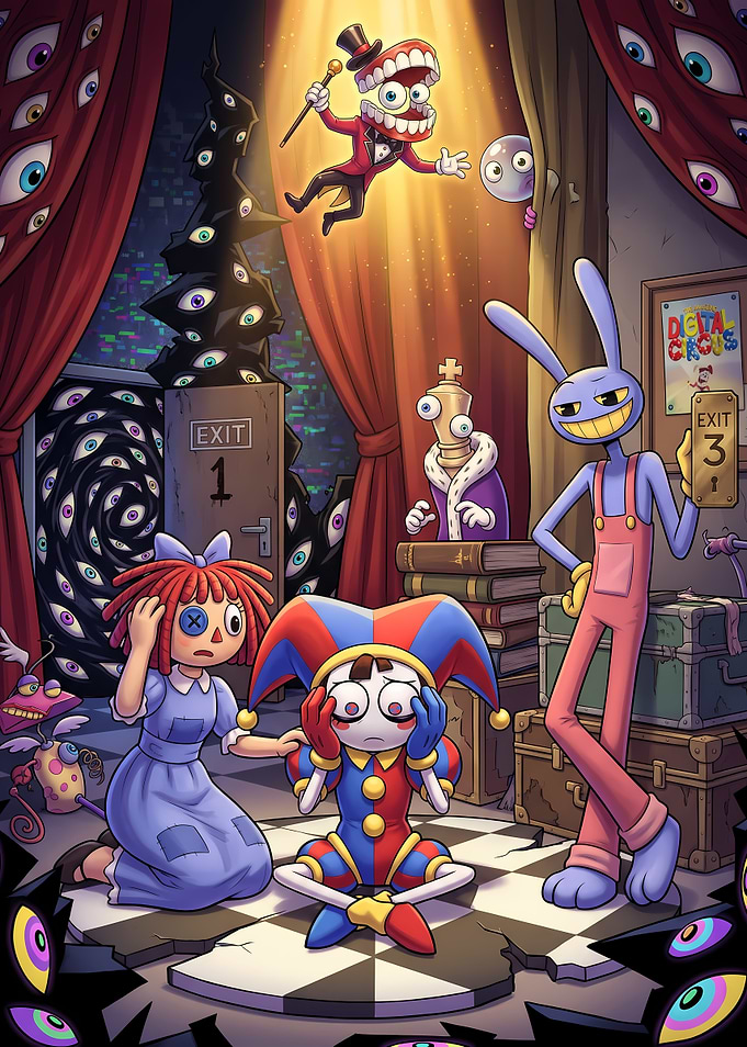 The Amazing Digital Circus Group Illustration