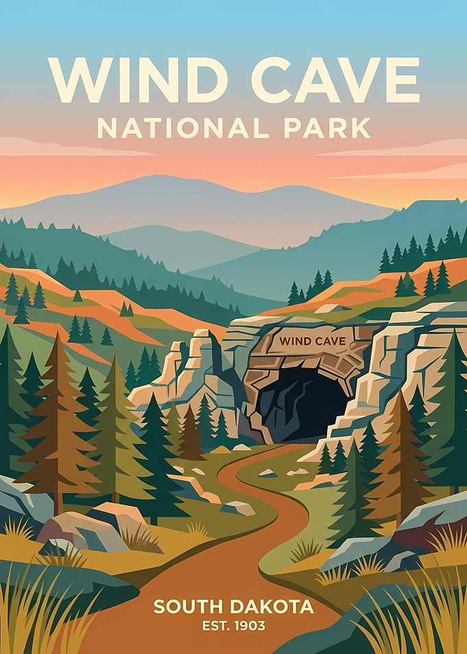 Wind Cave National Park Poster