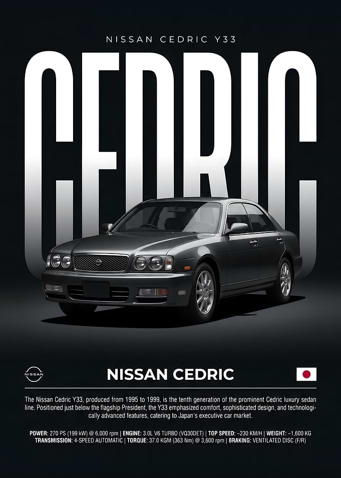 Nissan Cedric Y33 Automotive Poster