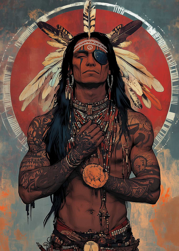 Native American Warrior Portrait