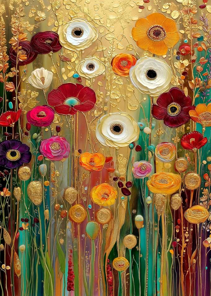 Vibrant Abstract Floral Garden