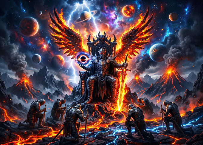 Dark Fantasy King on Throne