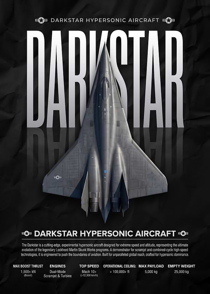 Dfighter jet arkstar Hypersonic Aircraft Technical Poster