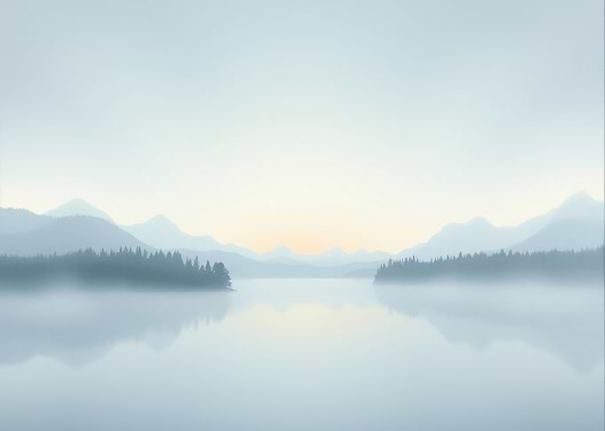 Misty Mountain Lake at Dawn