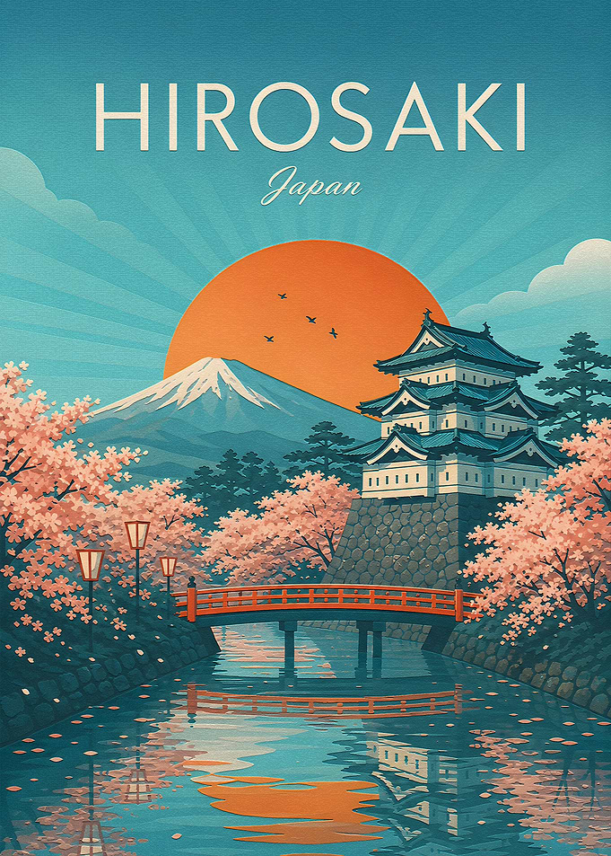 Hirosaki Japan Travel Poster