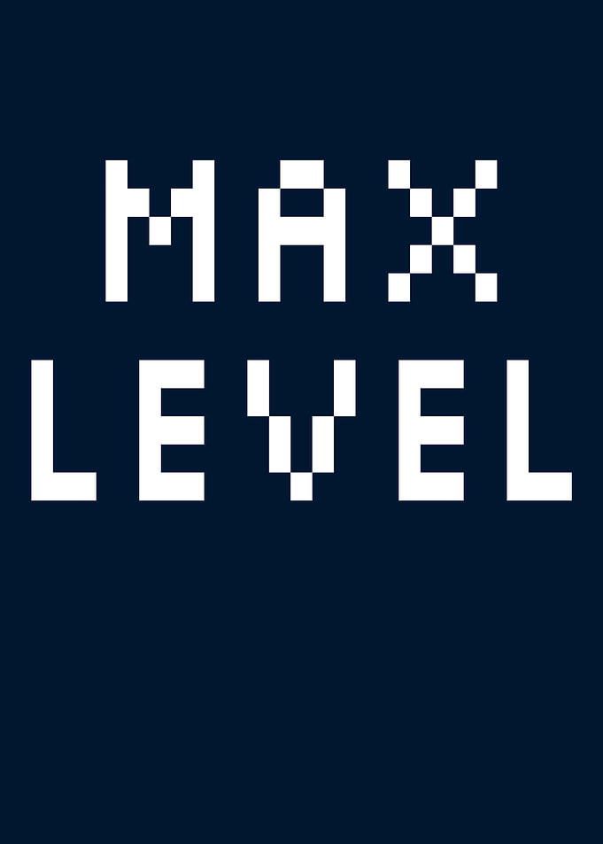 Max Level Pixel Art Text