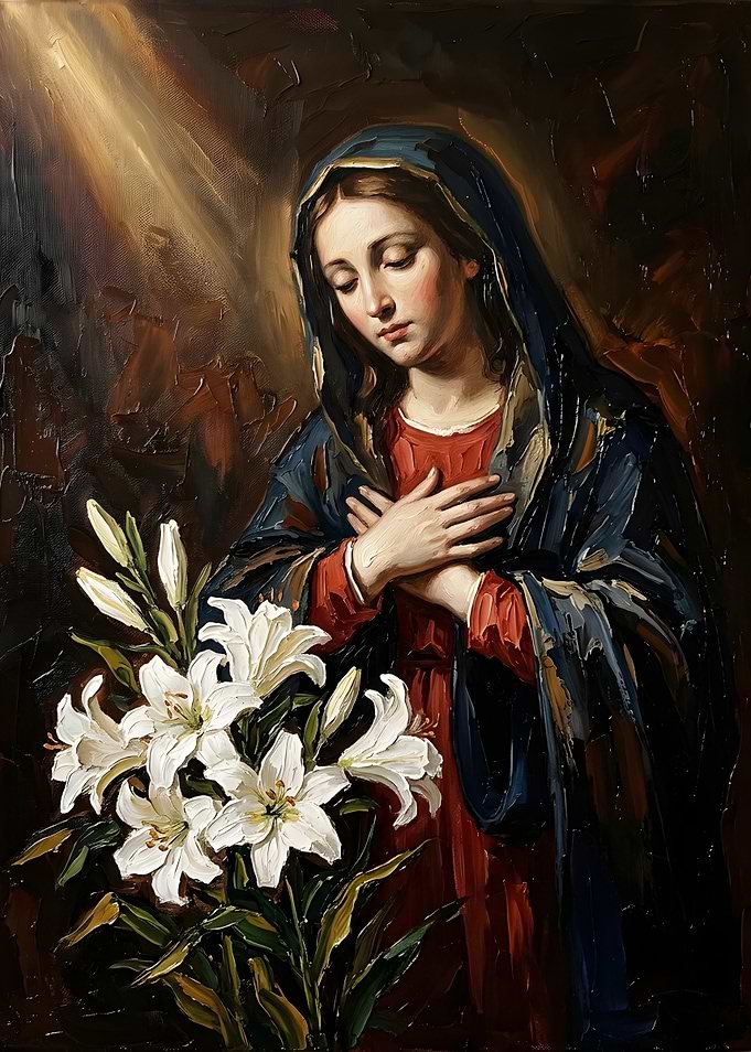 Oil Painting of Virgin Mary