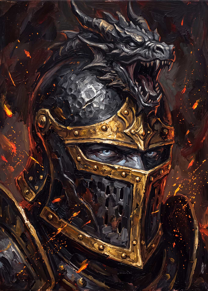 Dragon Knight in Fiery Armor