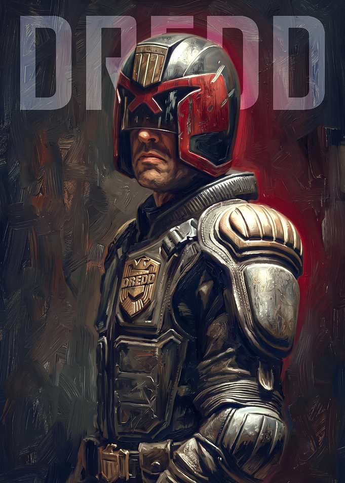 Judge Dredd Oil Painting Portrait