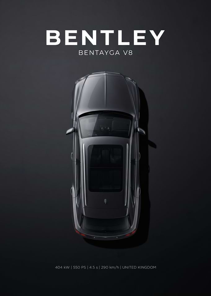 Bentley Bentayga V8 Top View Poster
