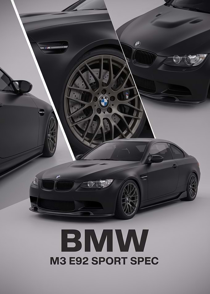 black art M3 E92 Sport car Poster