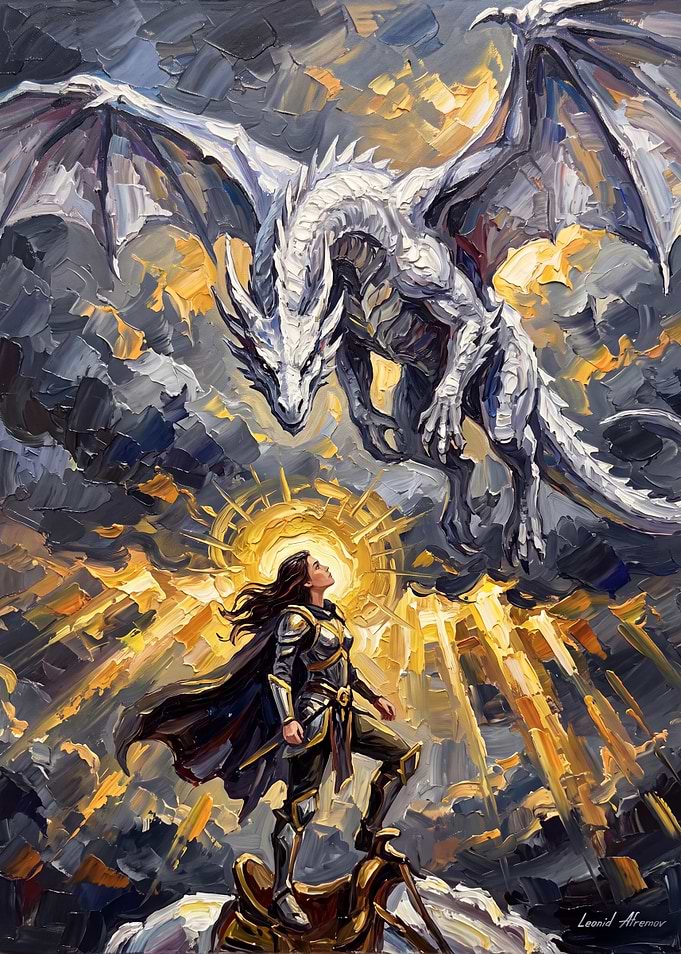 Warrior Woman and White Dragon