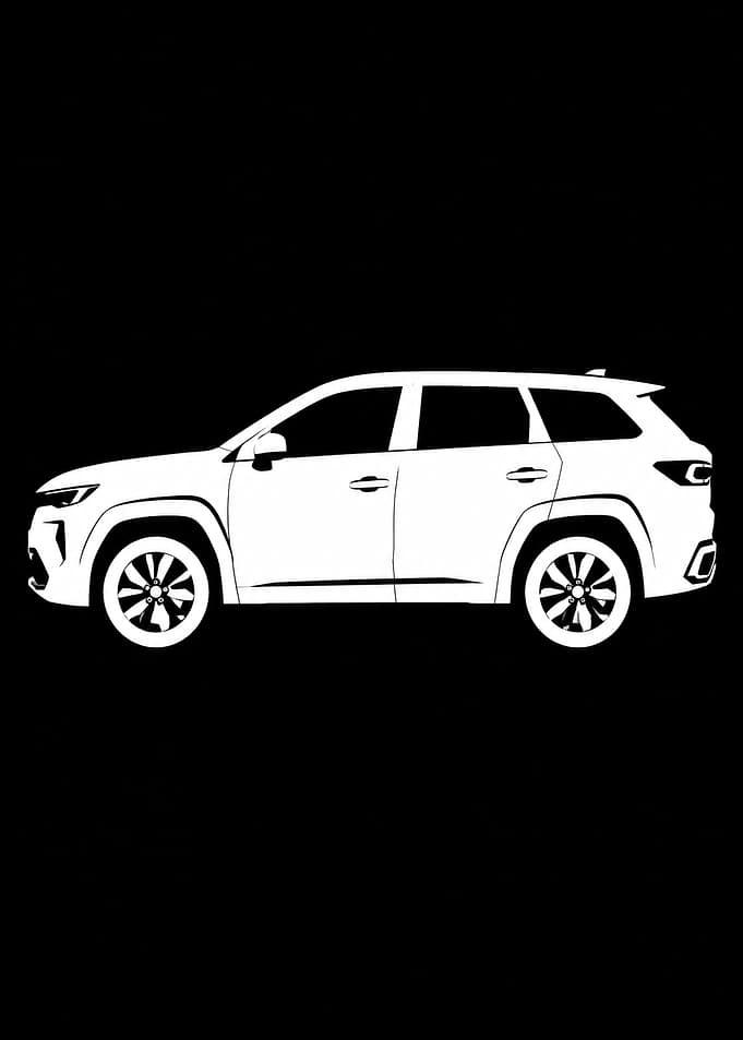 White SUV Silhouette Graphic