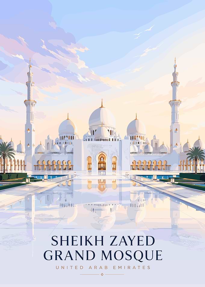 Sheikh Zayed Grand Mosque Travel Poster