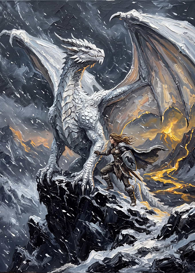 Warrior Woman and White Dragon
