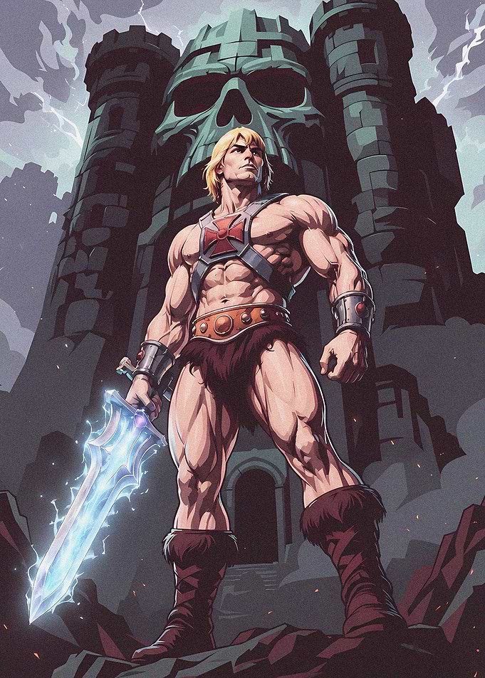 He-Man Standing Before Castle Grayskull
