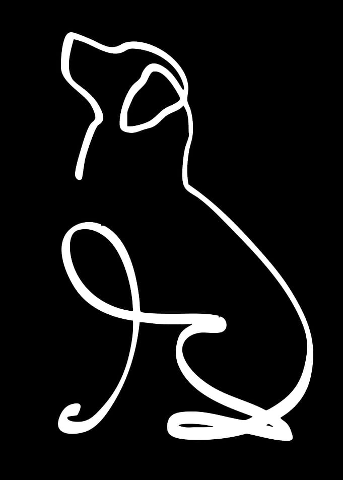 Minimalist Line Art Dog Silhouette