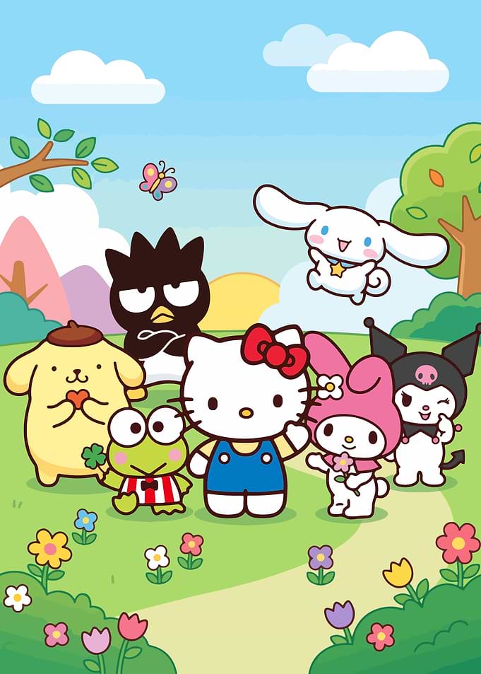 Sanrio Friends in a Sunny Meadow