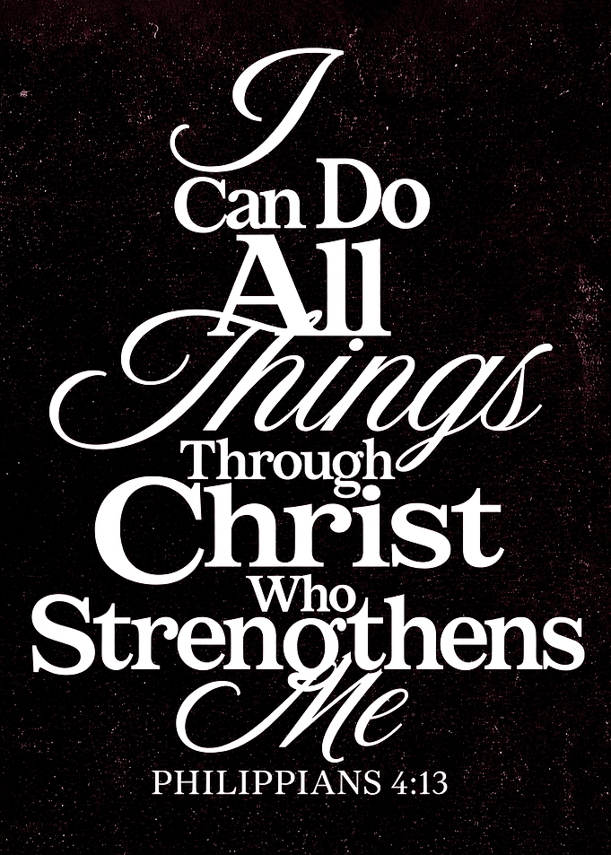 Philippians 4:13 Inspirational Typography Poster