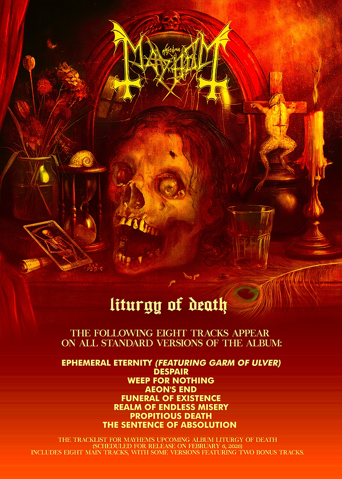 Mayhem Liturgy of Death Album Poster