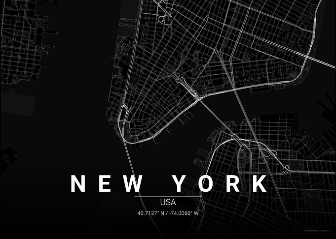 New York City Minimalist Map Poster