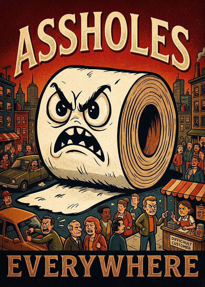 Assholes Everywhere Toilet Paper Poster
