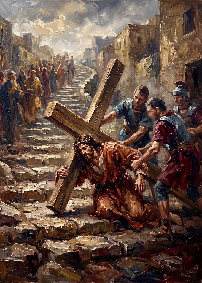 Jesus Carrying the Cross Painting