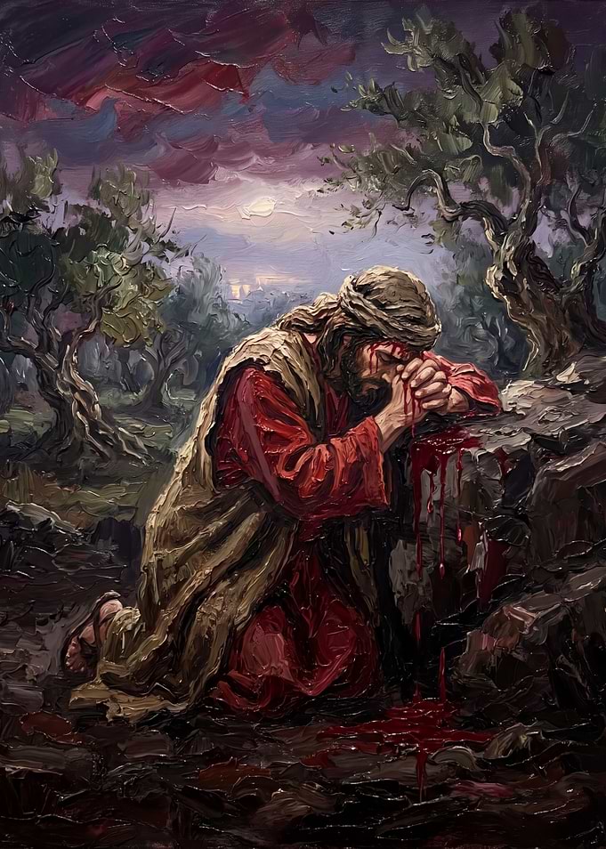 Jesus Praying in Gethsemane Oil Painting