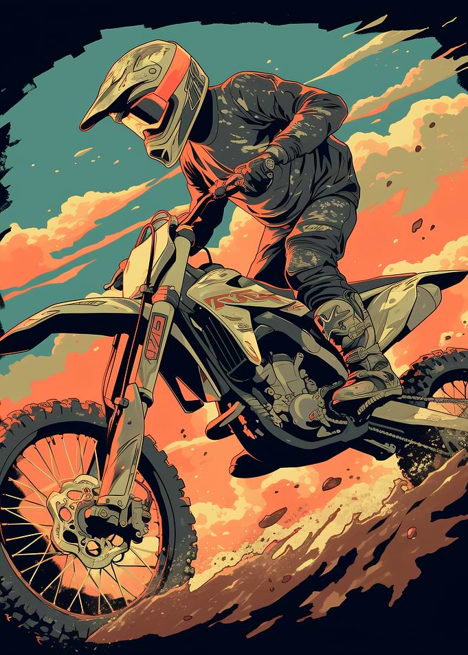 Motocross Rider in Action