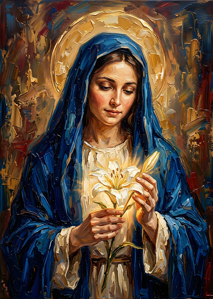 Oil Painting of Virgin Mary