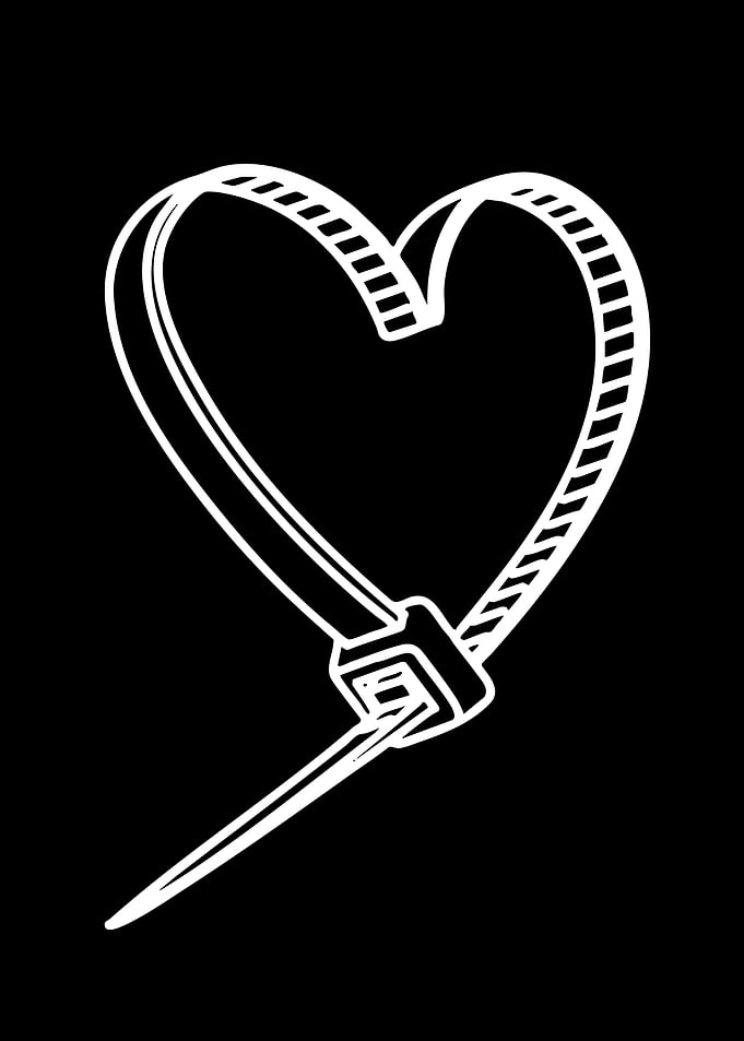 Zip Tie Heart Minimalist Graphic