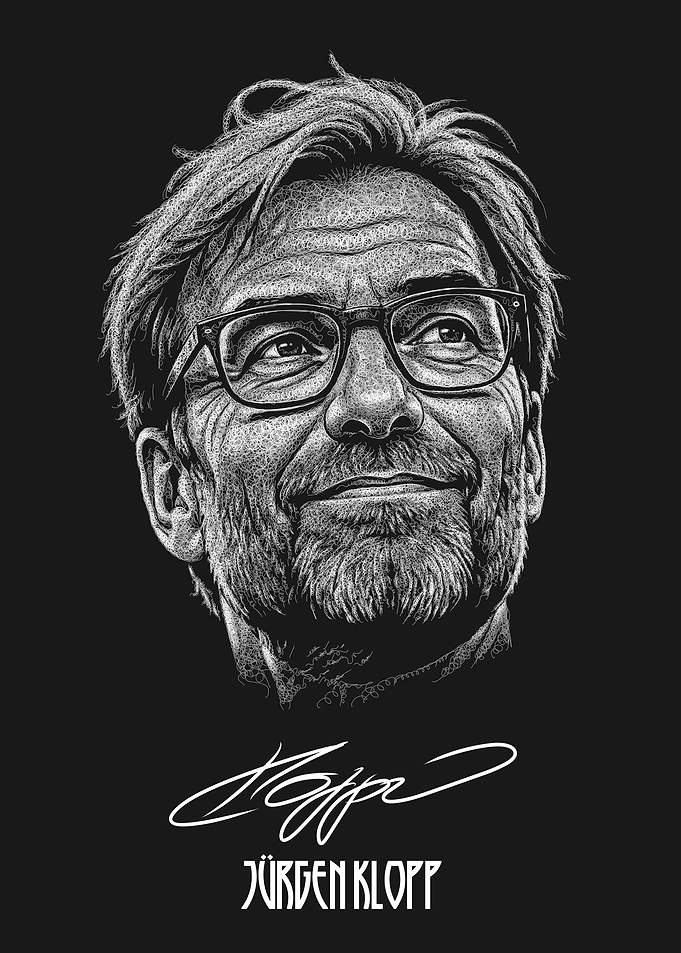 Jürgen Klopp Scribble Portrait