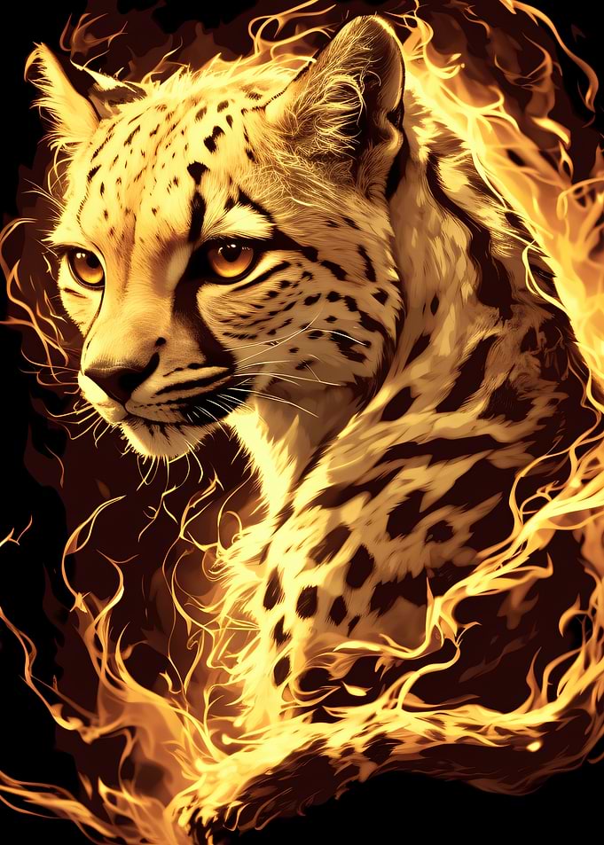 Fiery Cheetah Portrait