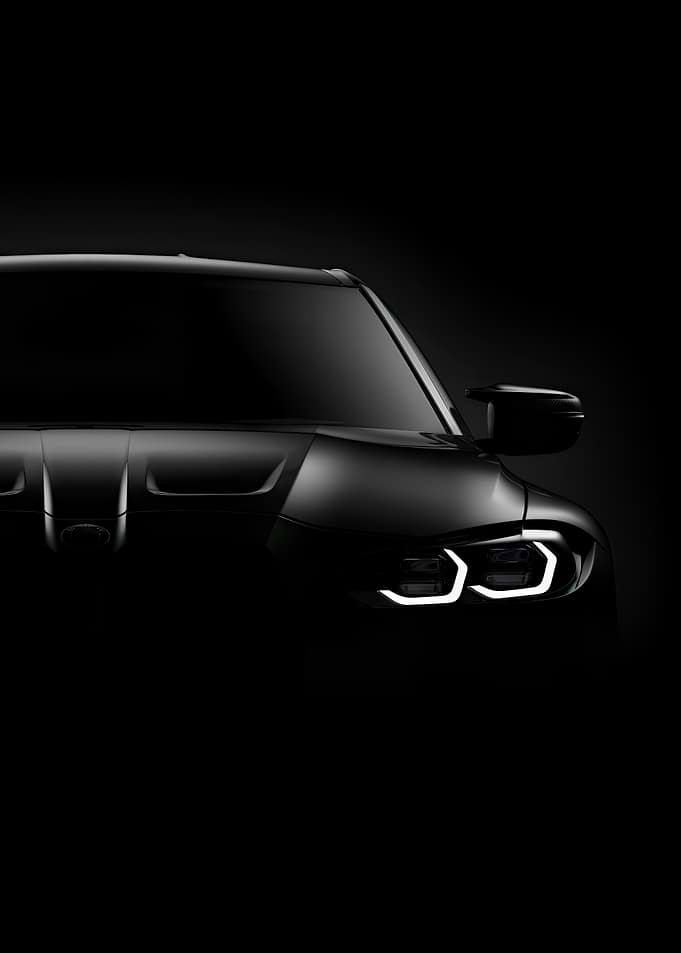 Sleek Black BMW Car Headlight Silhouette