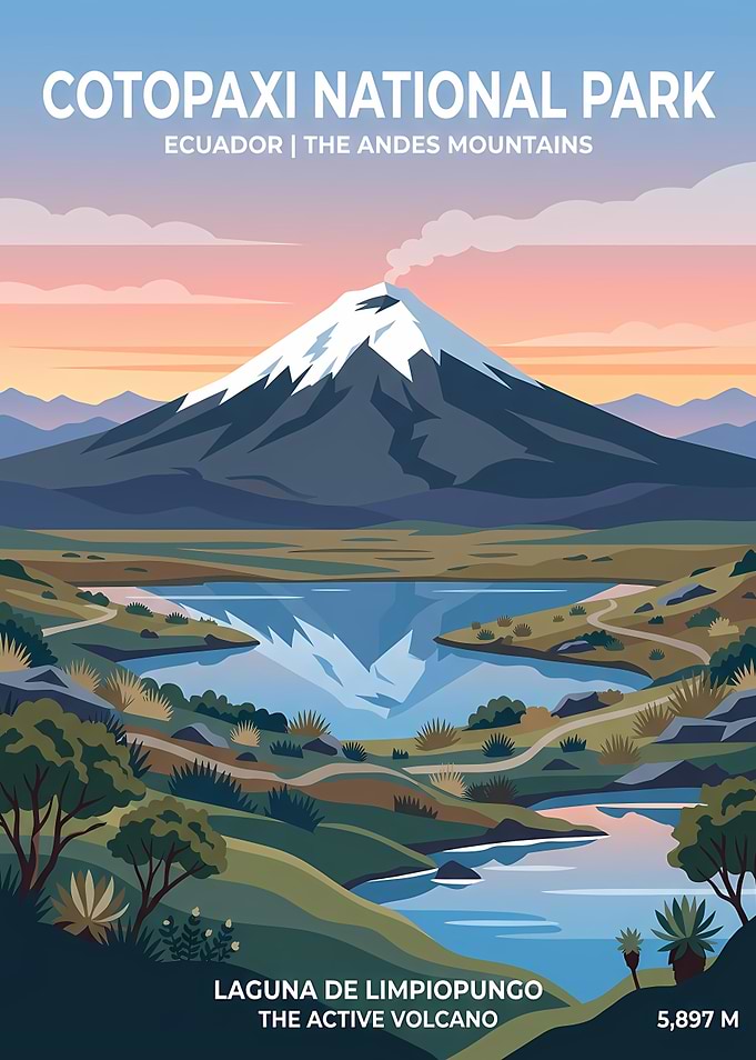 Cotopaxi National Park Travel Poster