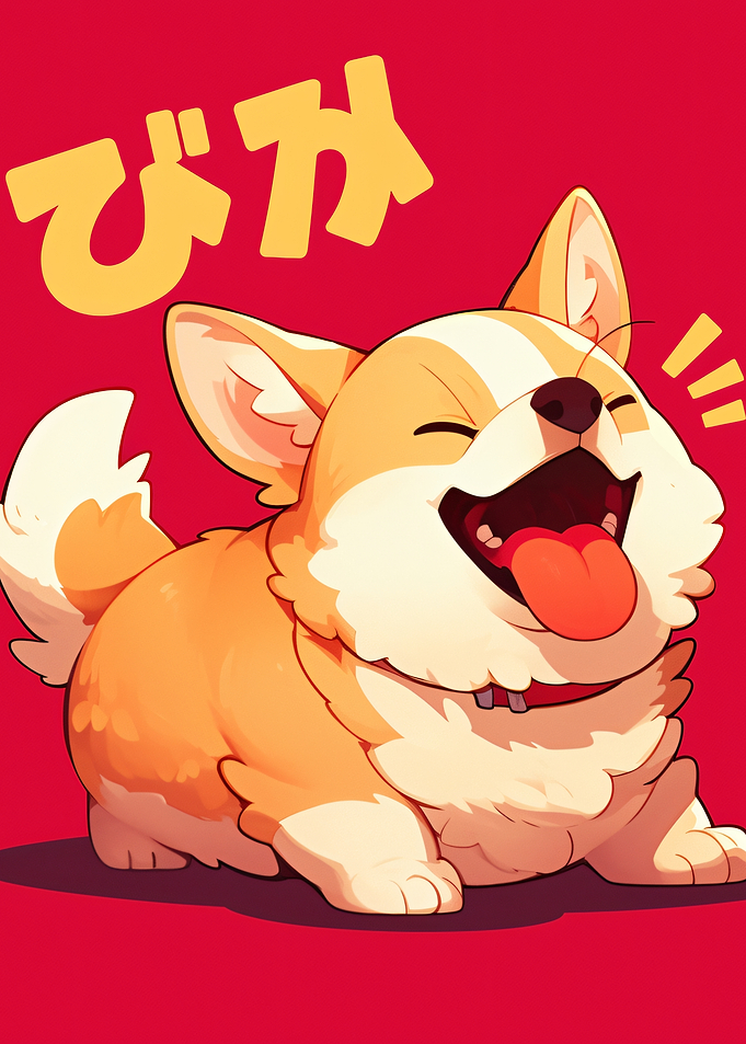 Happy Corgi Illustration