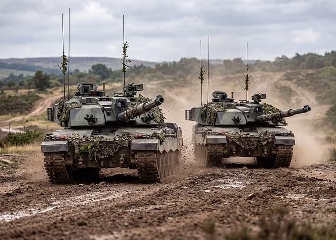 Challenger 2 Tanks in Training