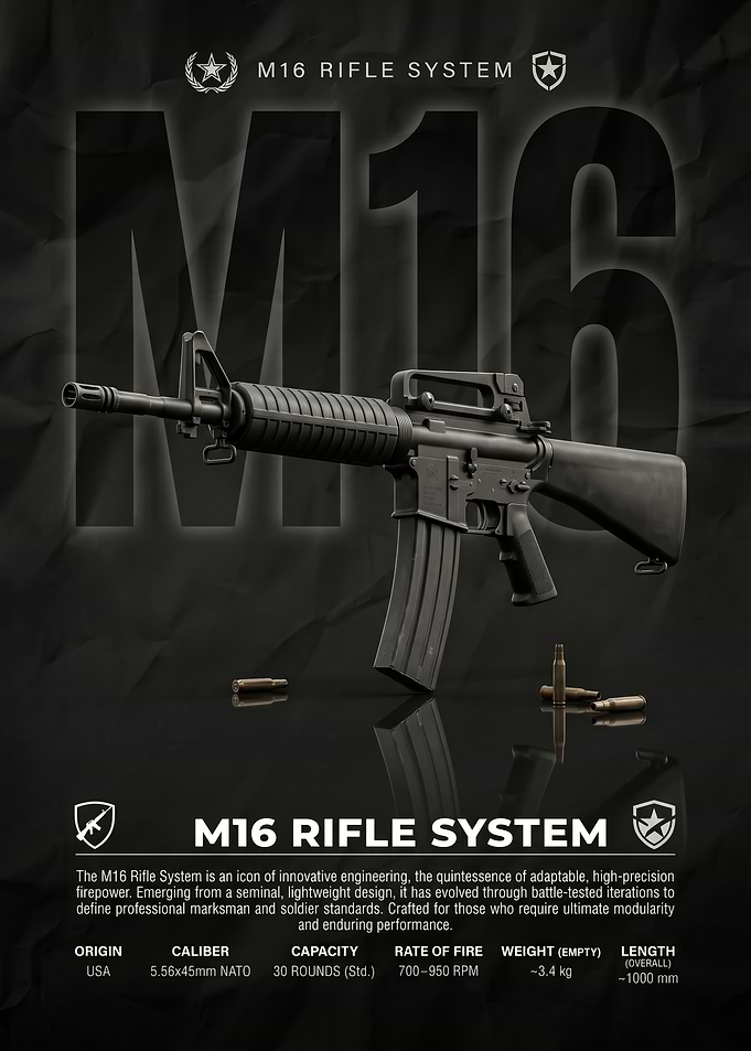 M16 Rifle System Technical Poster