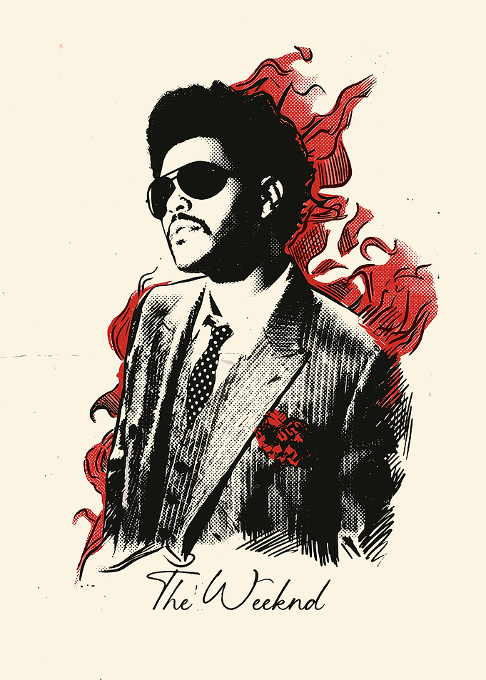 The Weeknd Stylized Portrait Illustration
