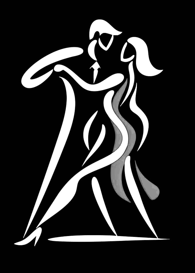 Minimalist Tango Dancers Silhouette