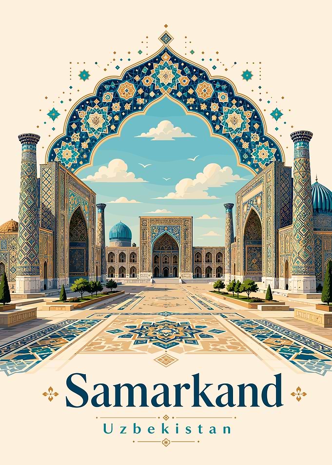 Samarkand Uzbekistan Travel Poster