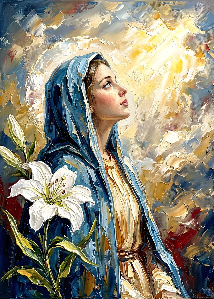 Oil Painting of Virgin Mary